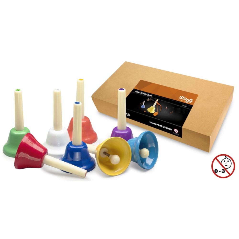 8x Hand Bells Multicolor Handbellen Muziekinstrument voor